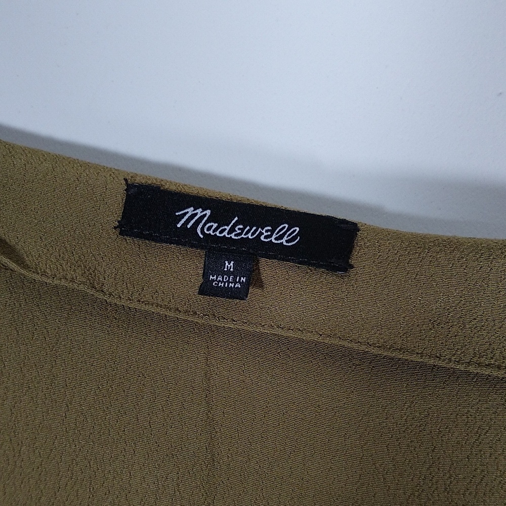 Madewell Novel Shift Dress Olive Green M - Picture 9 of 11